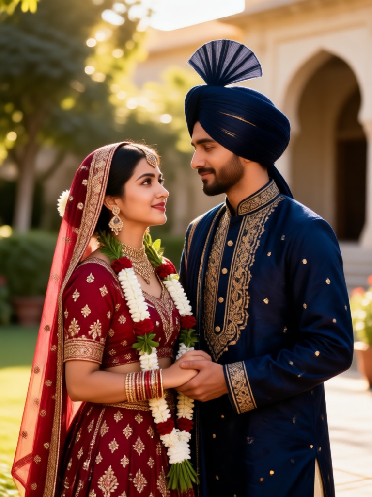 Traditional Mehndi ceremony style portrait