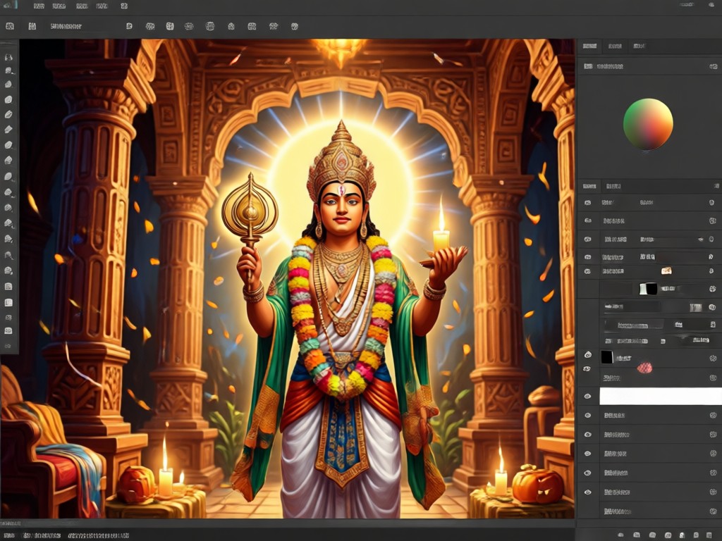 Side by side comparison showing a normal photo transformed into a Nag Panchami worship scene