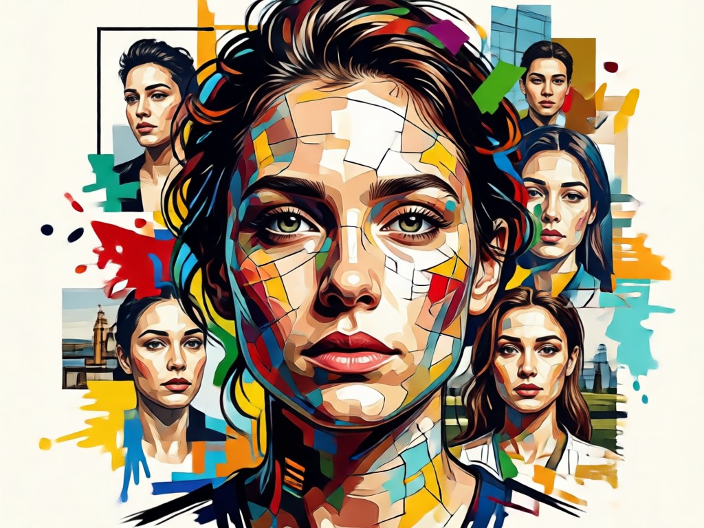 Celebrity style portrait collage example