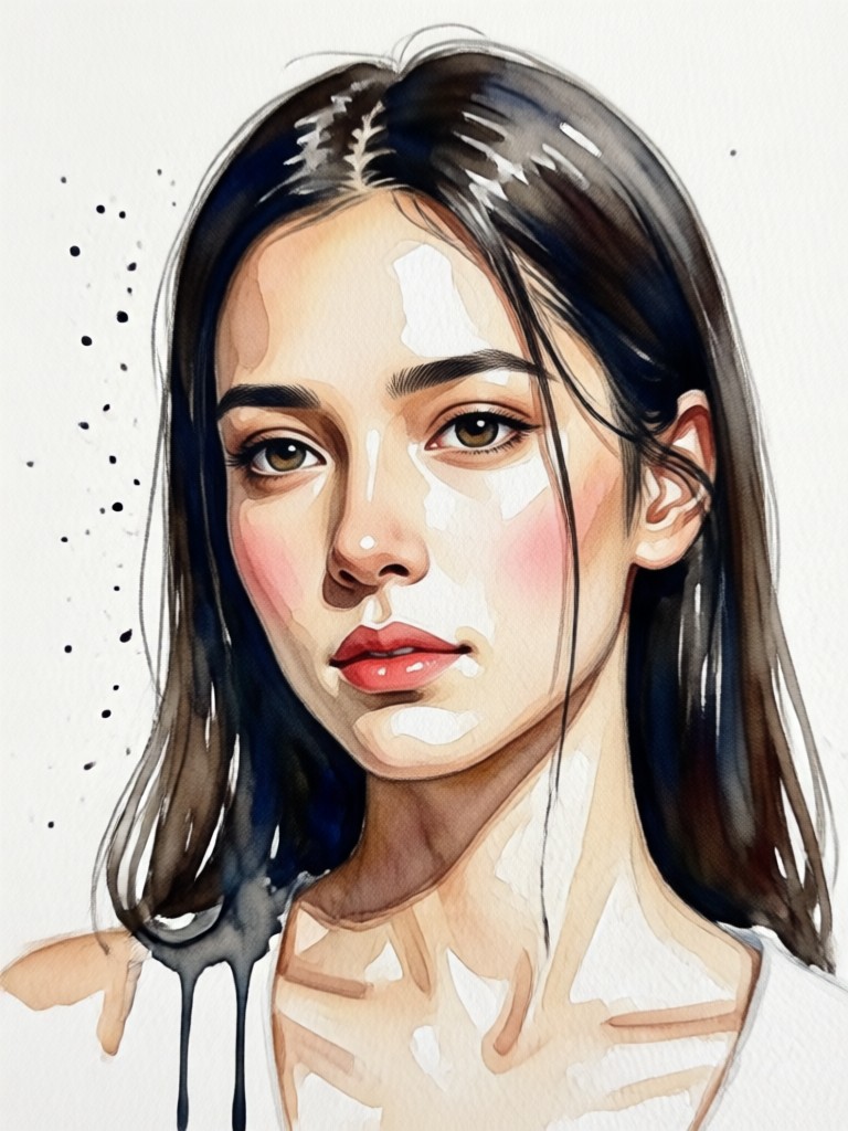 AI generated watercolor family portrait with vibrant colors