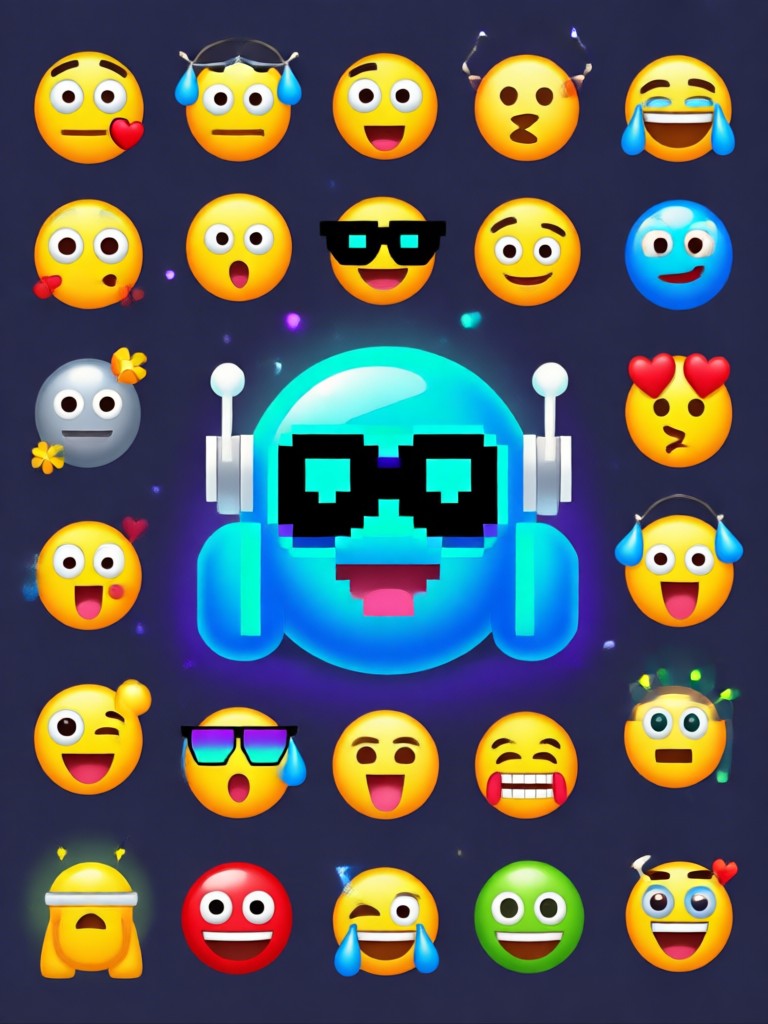 Emoji with different facial expressions