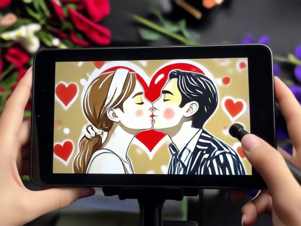 Person holding phone showing a personalized AI Valentine video