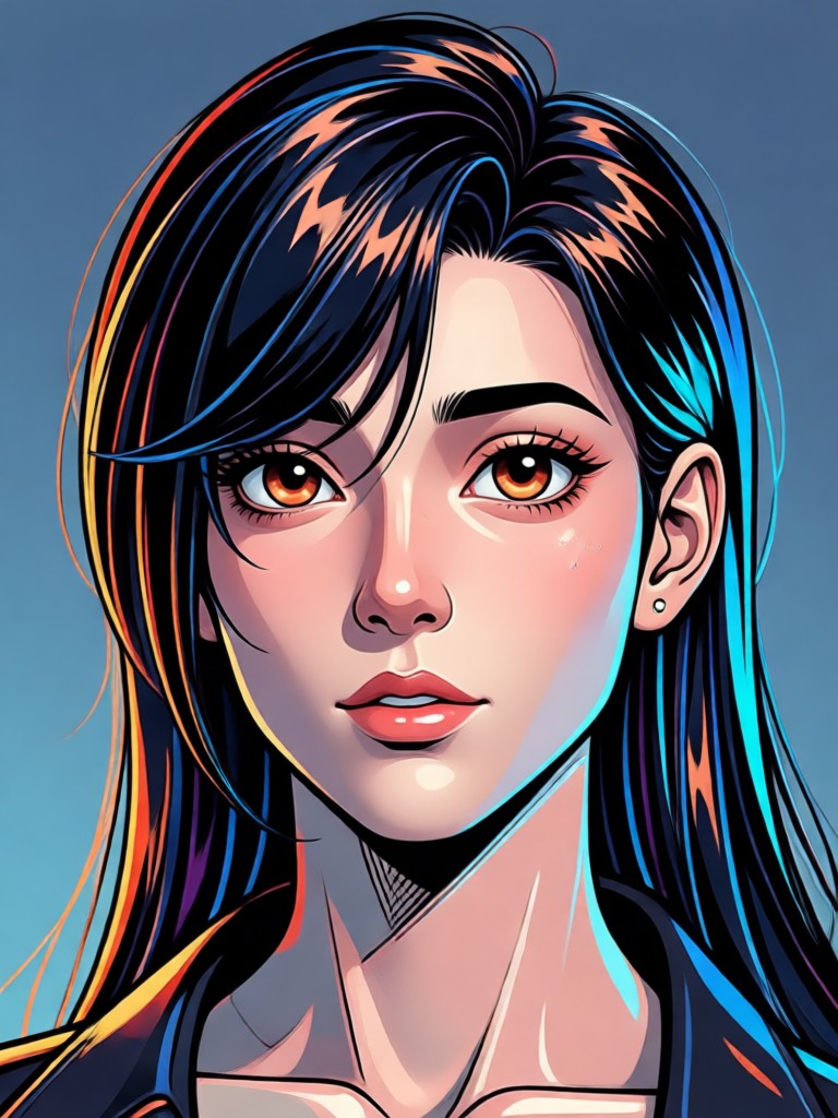 3D comic portrait showcase on mobile app
