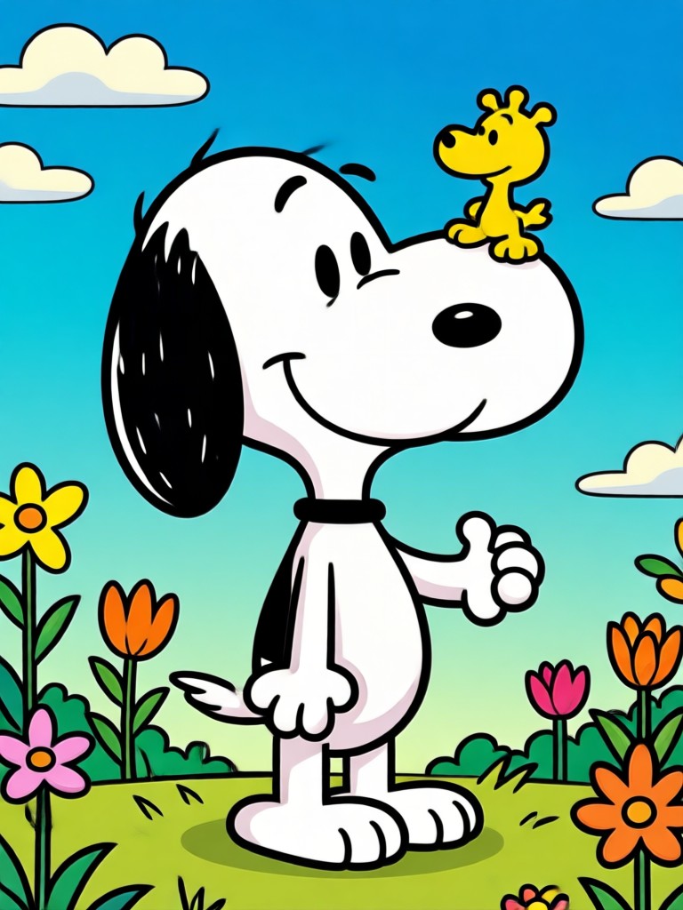 Avatar Snoopy com um cachecol vermelho