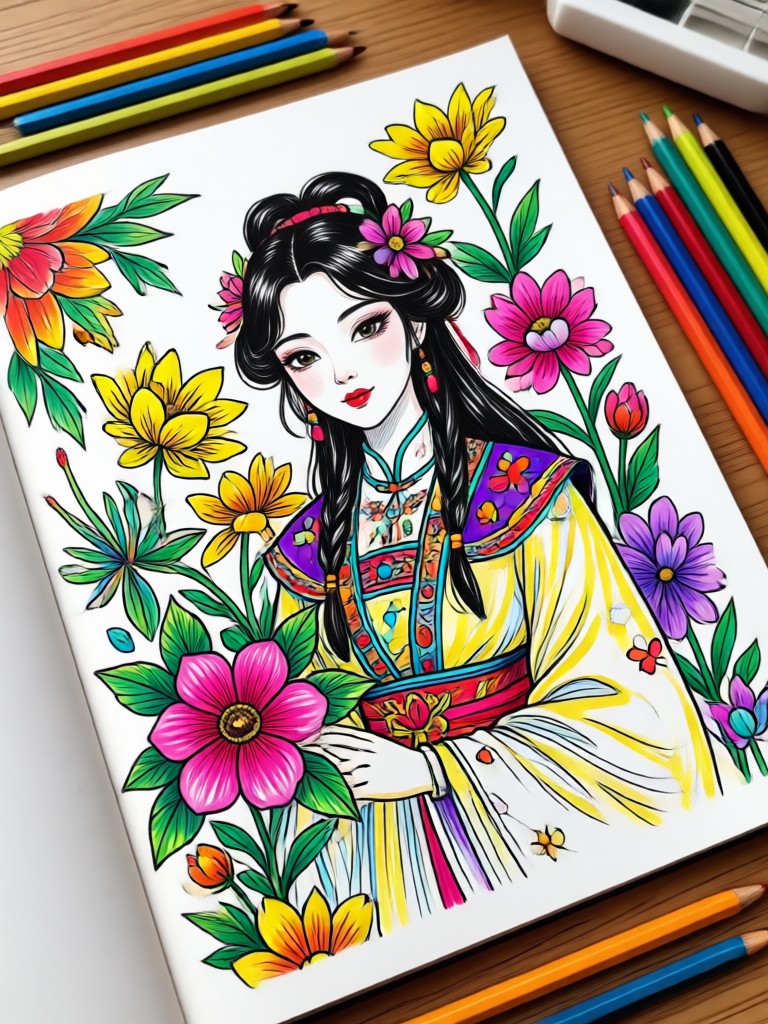 Fantasy creature AI coloring page