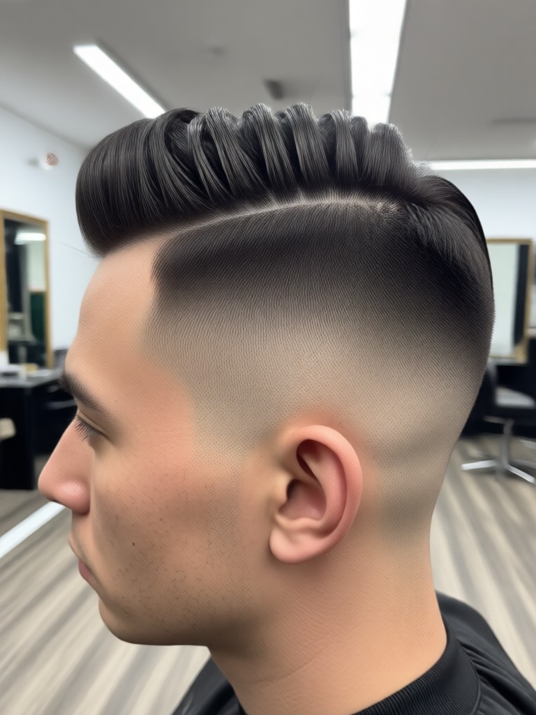 AI generated taper fade with messy quiff