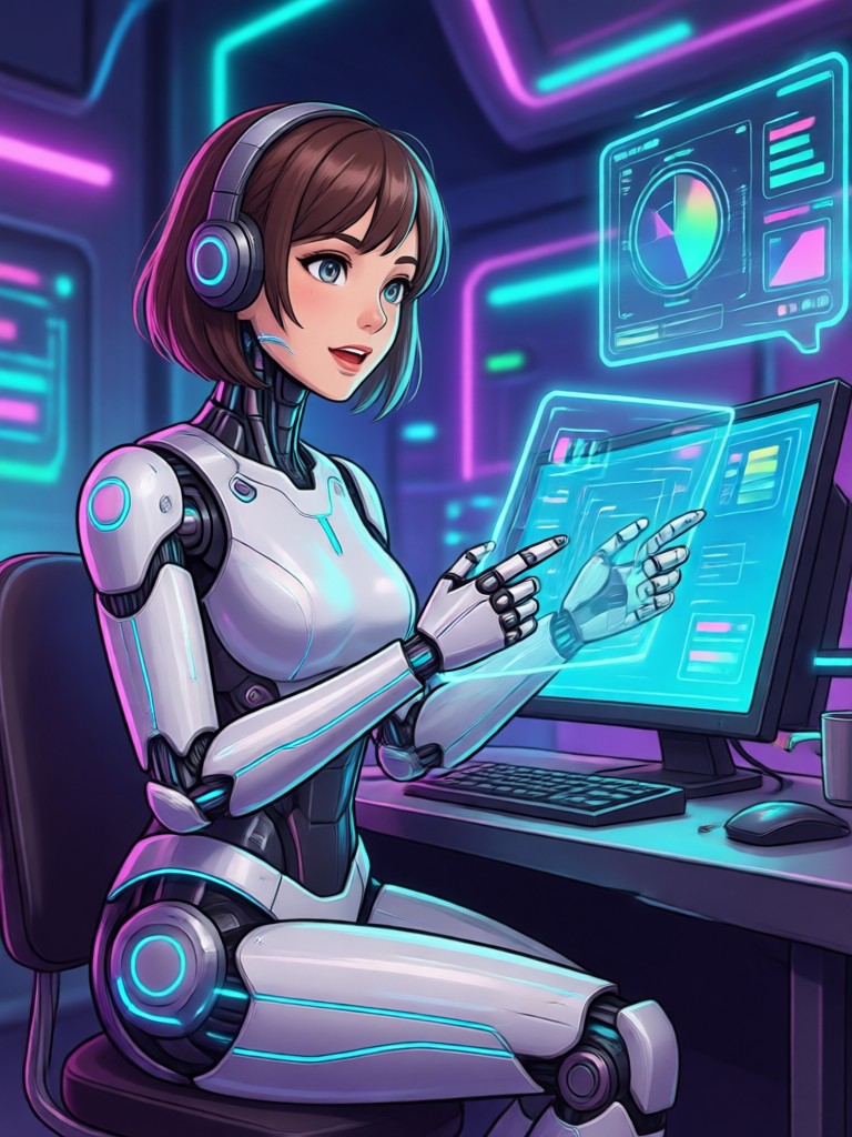 Elegant formal attire AI character
