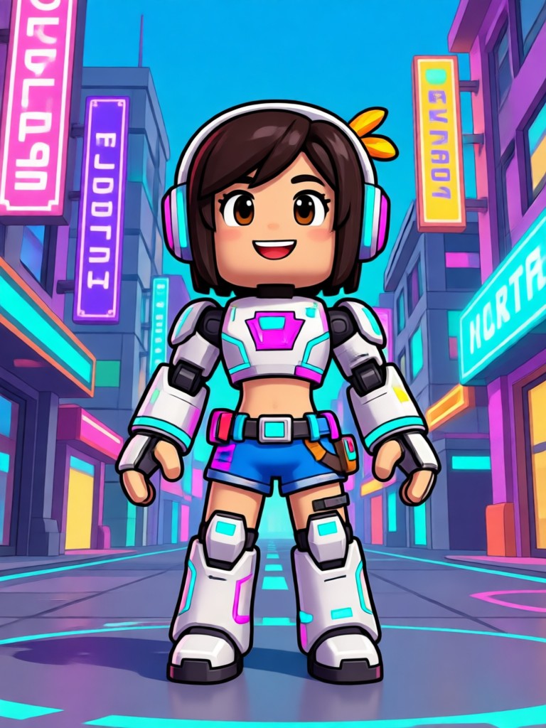 Adventure themed Roblox girl with backpack