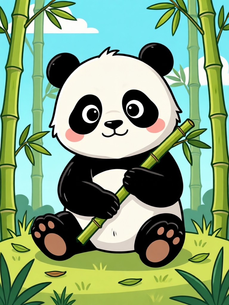 AI generated cartoon panda character