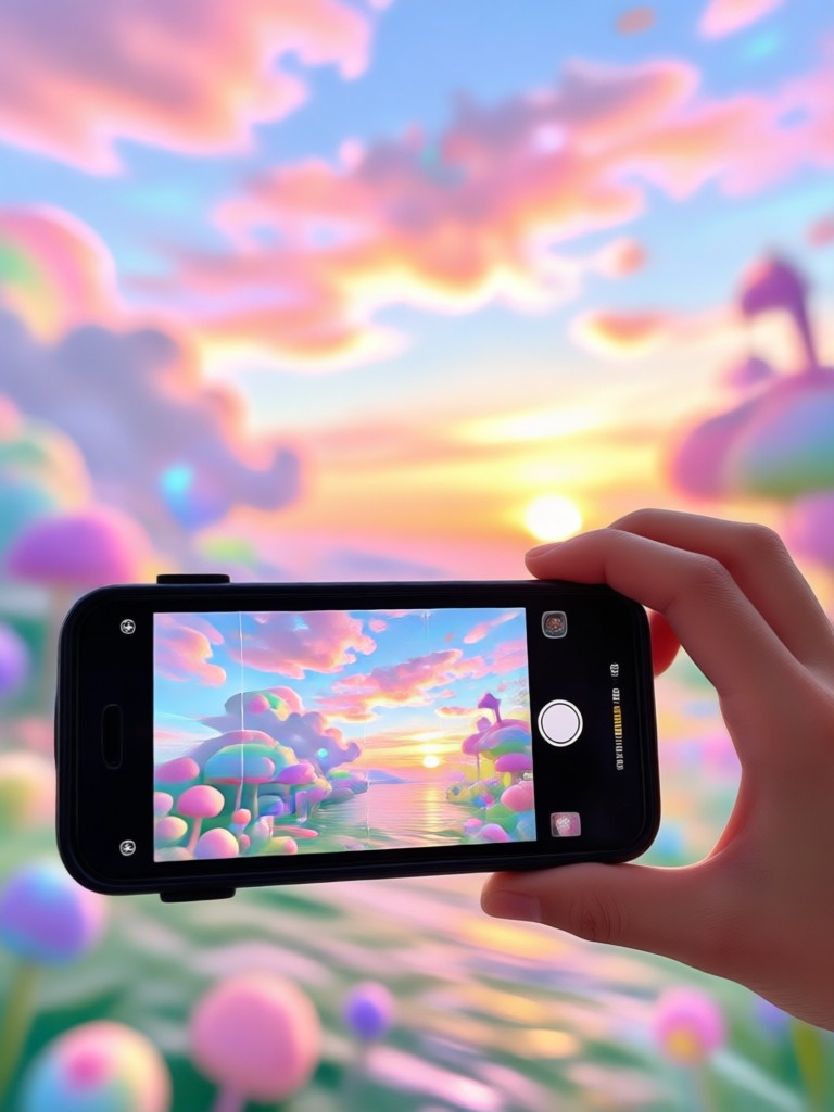 Muted peach and beige pastel video filter