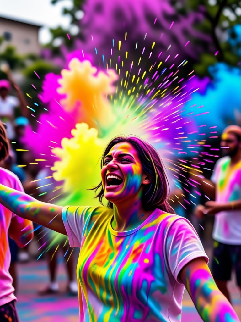 Subtle AI Holi powder edit for profile picture
