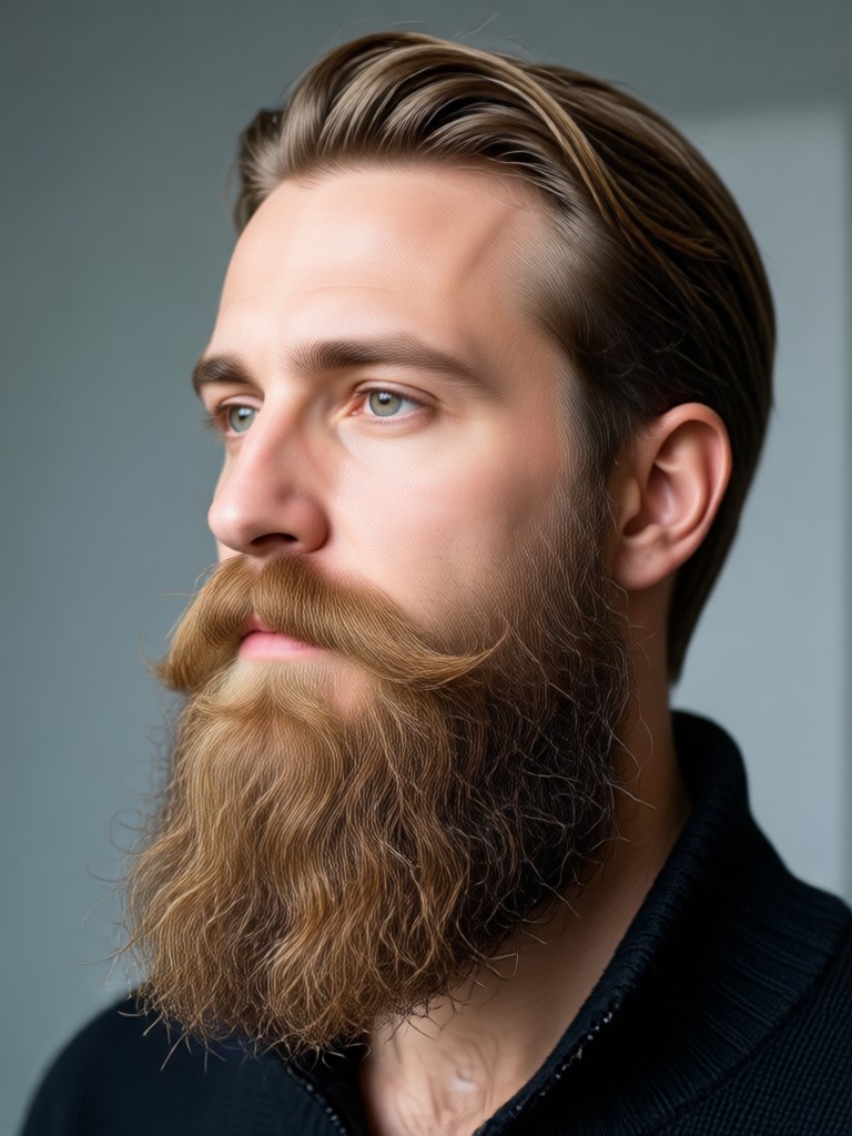Before and after AI beard addition example 1