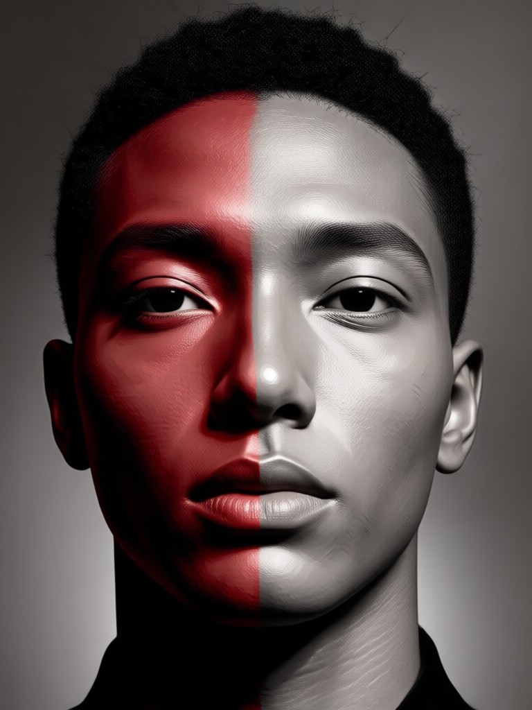 Gothic style red and black AI portrait