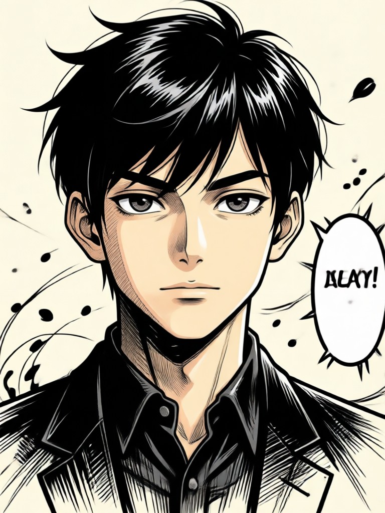 AI Manga art of a fantasy warrior