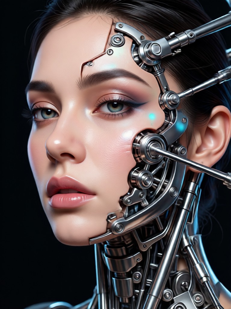 AI woman with intricate hairstyle and detailed jewelry