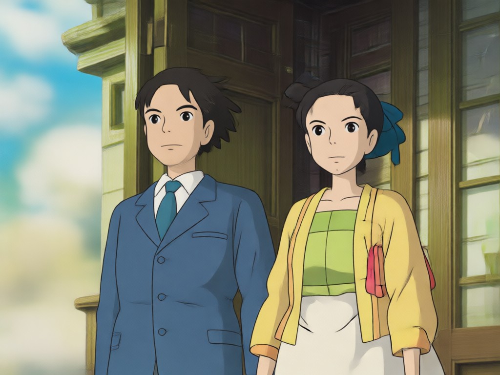 Ghibli style couple with preserved facial likeness