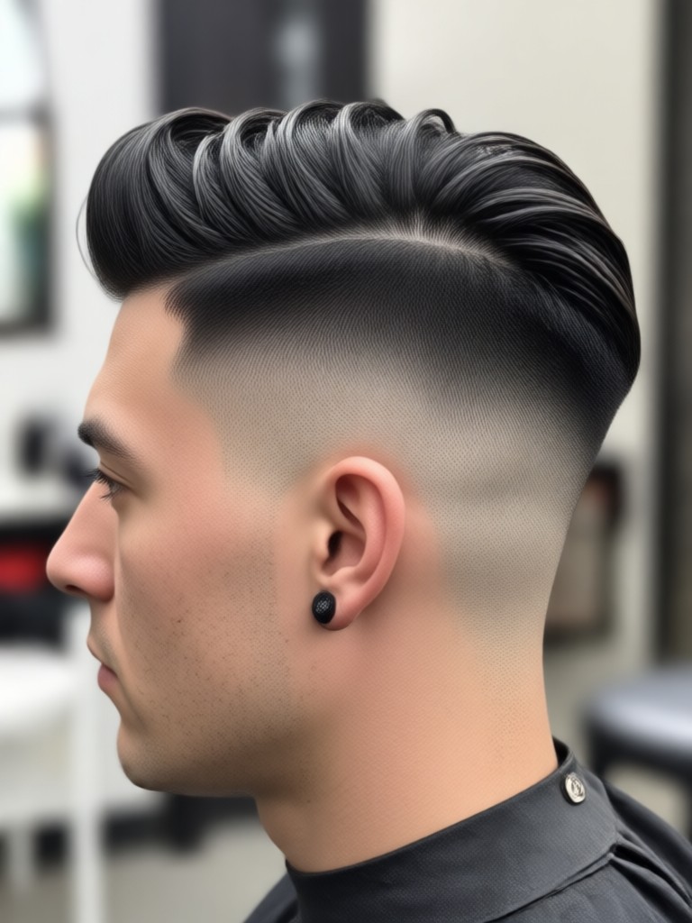 AI generated temple taper fade before and after