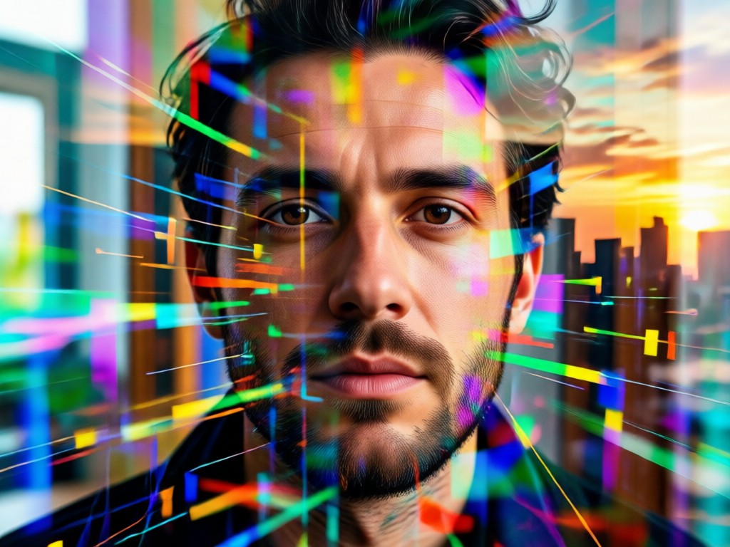 Comparison of manual vs AI double exposure creation