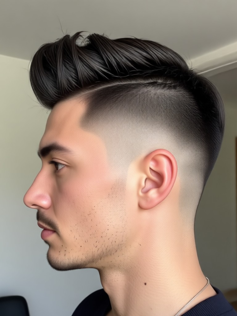 Tampilan profil samping dari buzz cut AI