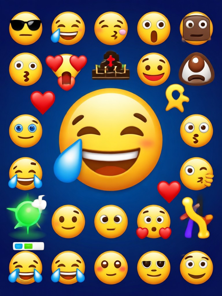 Cute cartoon emoji with glasses