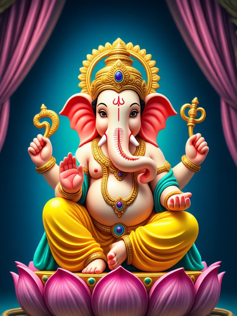 Stone sculpture Ganesh with subtle life