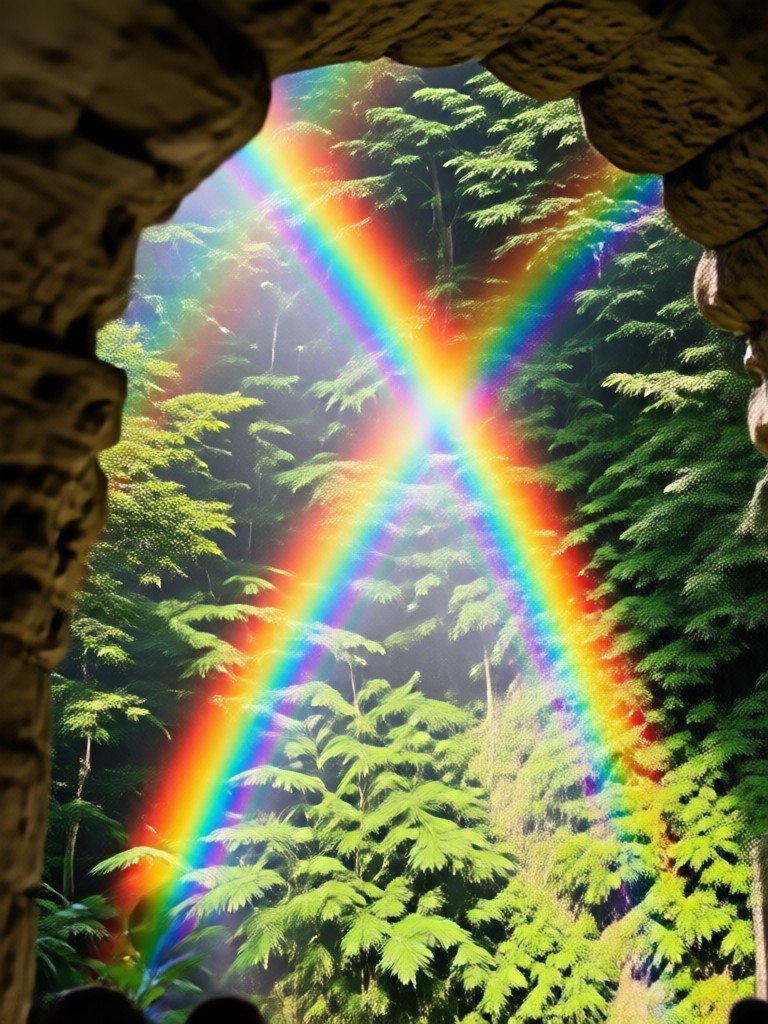 Mobile app adding rainbow to photo