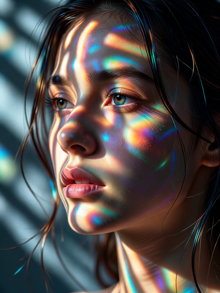 Soft window light AI portrait effect