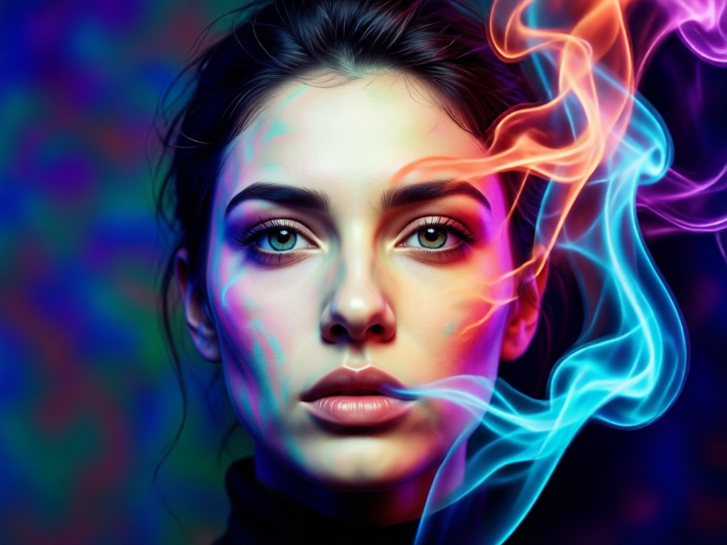 Doppelfarben-Rauchportrait-Generator mit einem Klick generieren