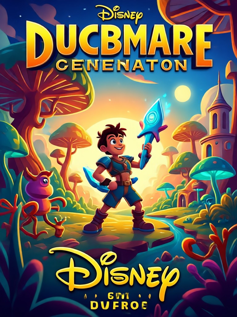 Pixar-Stil Plakat eines Hundes als Held