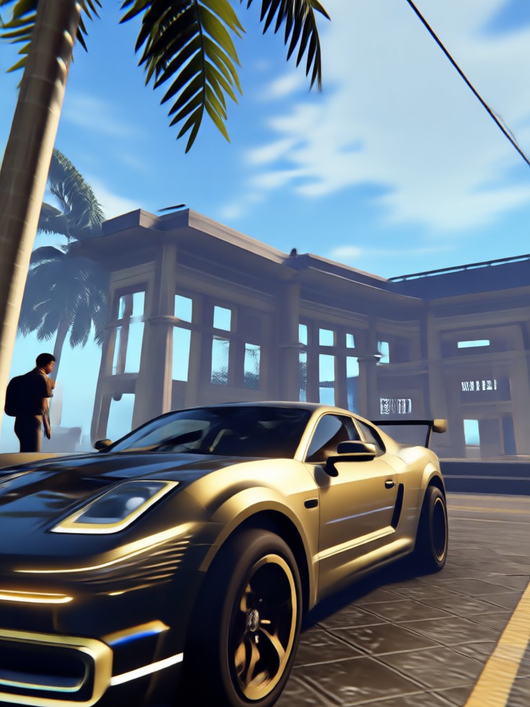 GTA character in a luxury apartment
