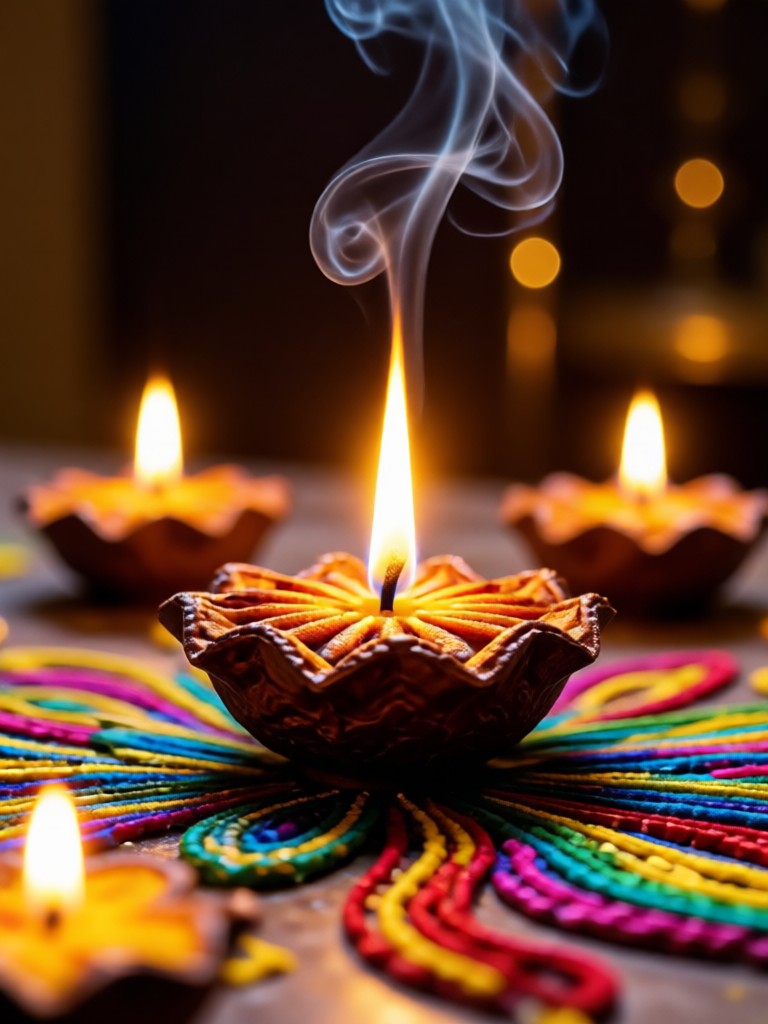 Anime style Diwali character created entirely from text with AI