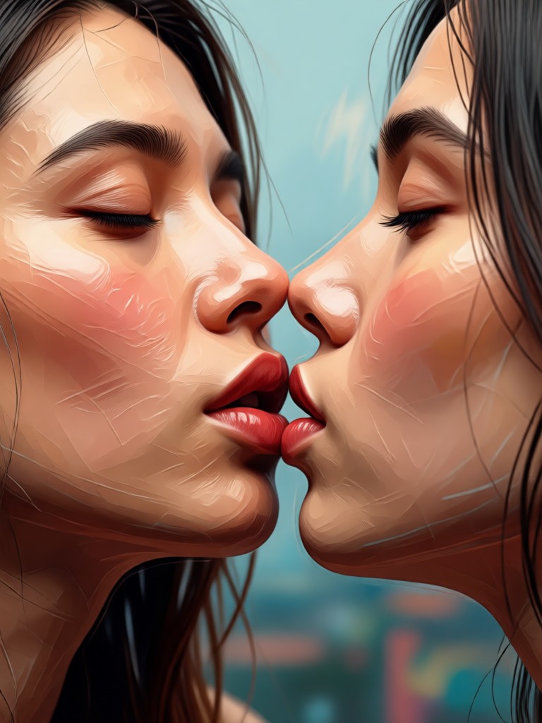 AI kiss effect applied to a pet portrait for fun