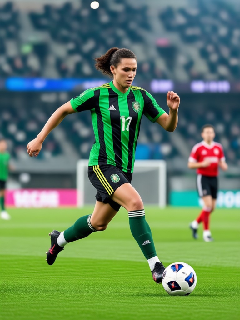 KI-generierter Fußballspieler in Aktion-Pose