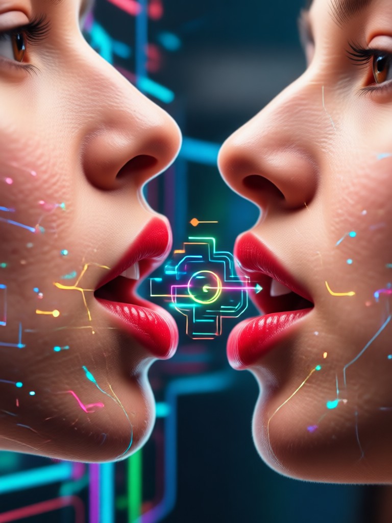 Smartphone displaying a beautiful AI kiss video