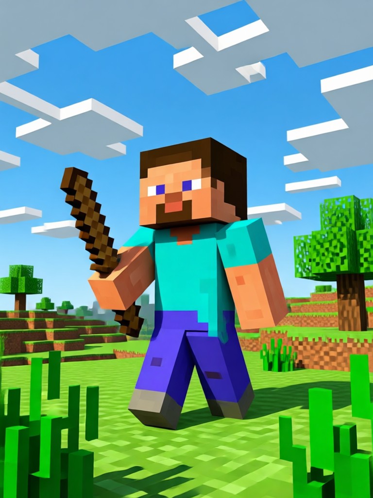 Blocky rendition of a famous painting