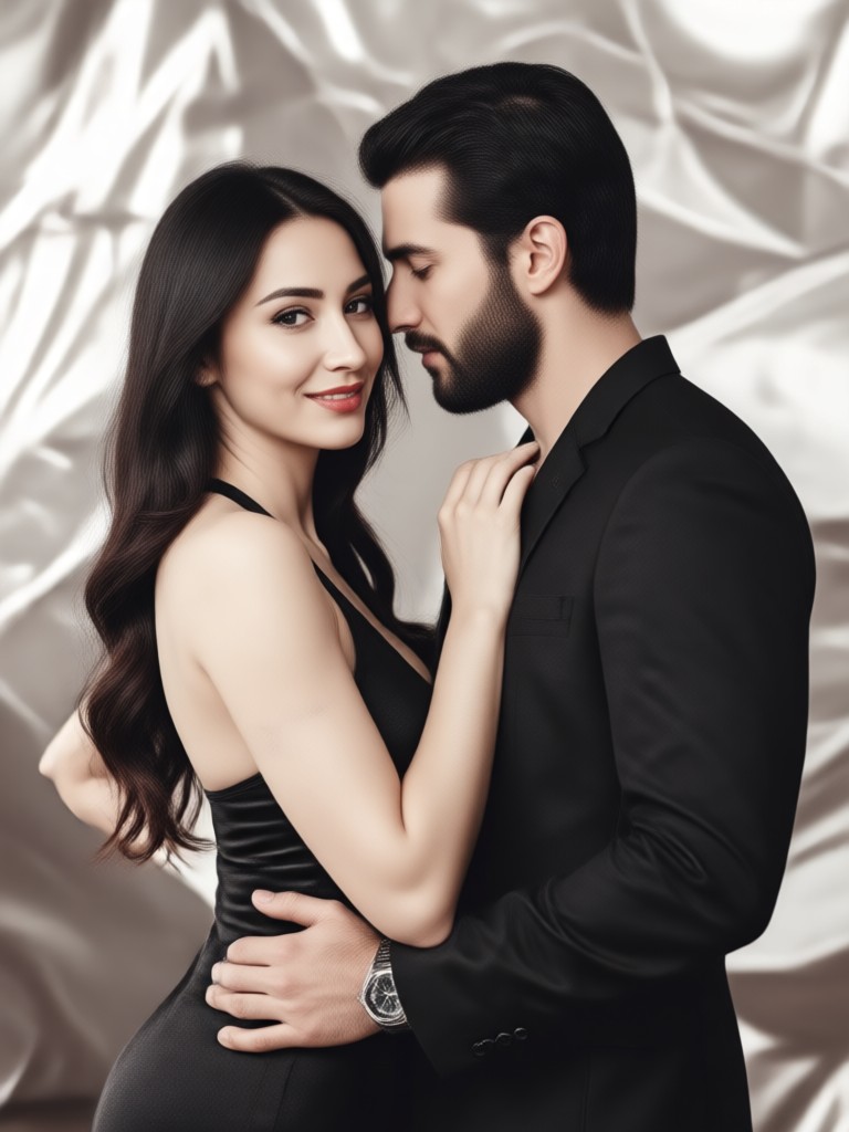 Imagen de pareja con iluminación dramática
