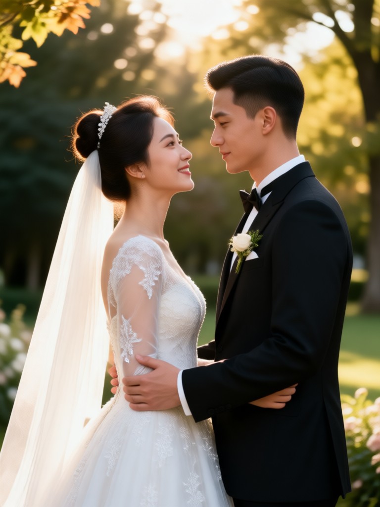 AI anime style wedding couple picture