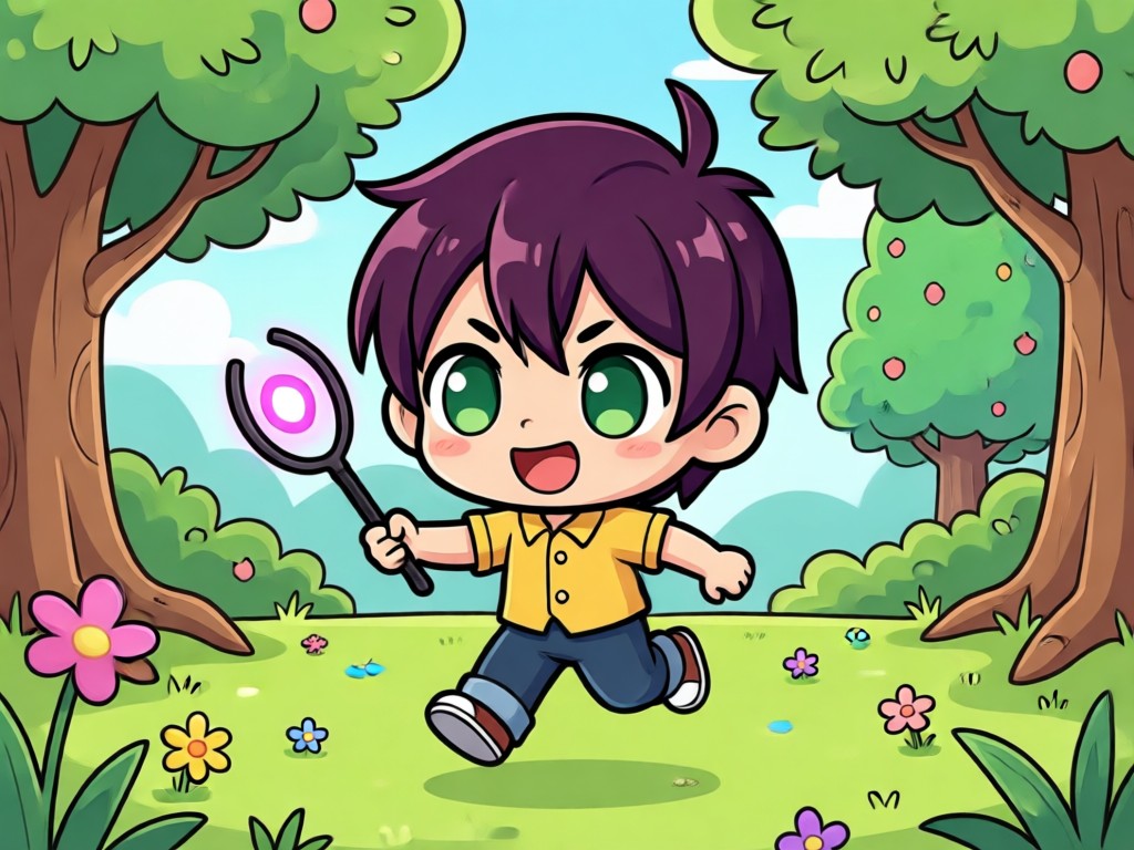Animated chibi character video effect