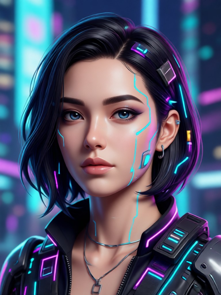Cyberpunk digital persona AI generation