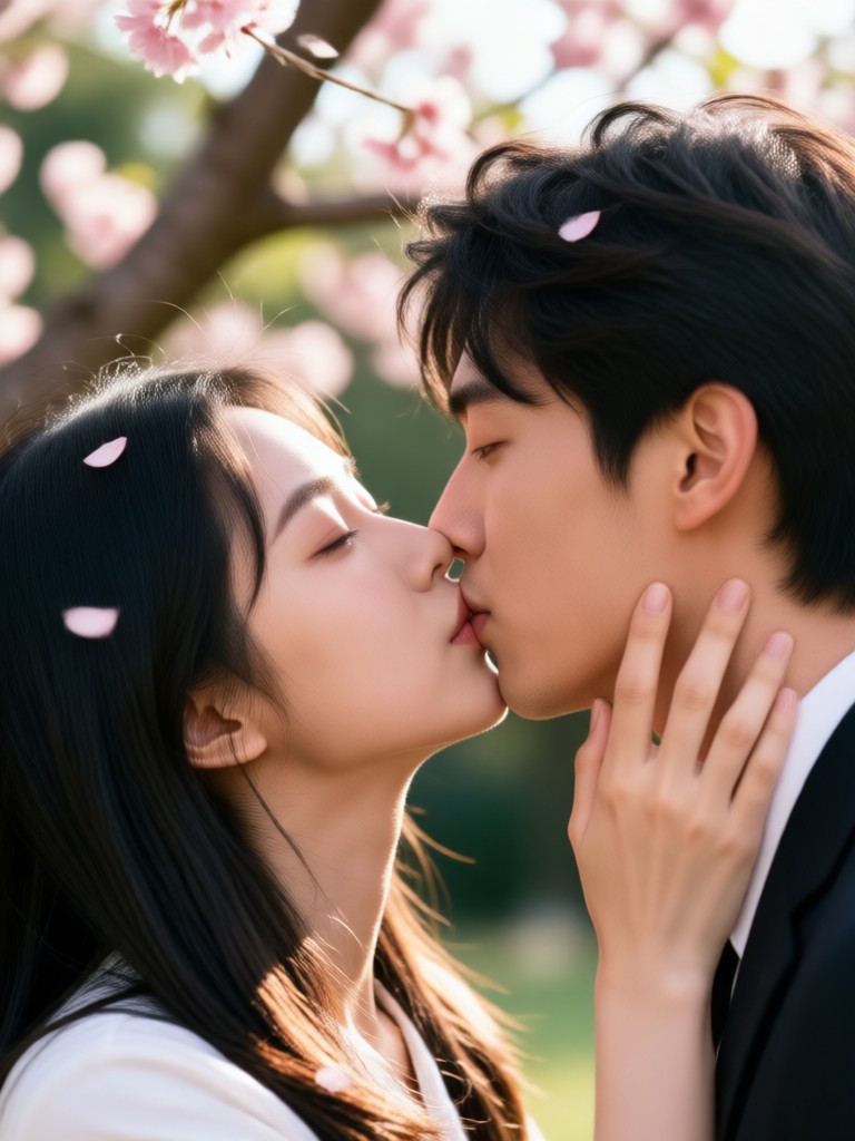 Foto grupal de amigos con efecto de beso con IA