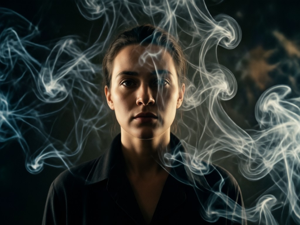 efecto de humo realista en retrato