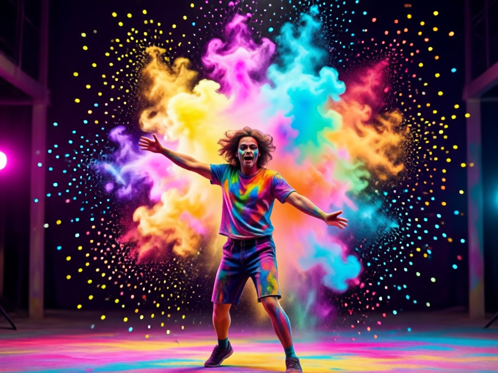 Holi water splash AI effect