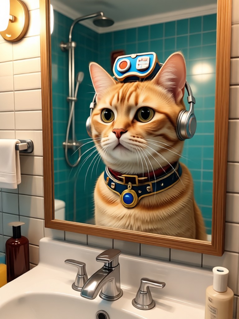 AI generated portrait of a lizard on a bathroom scale