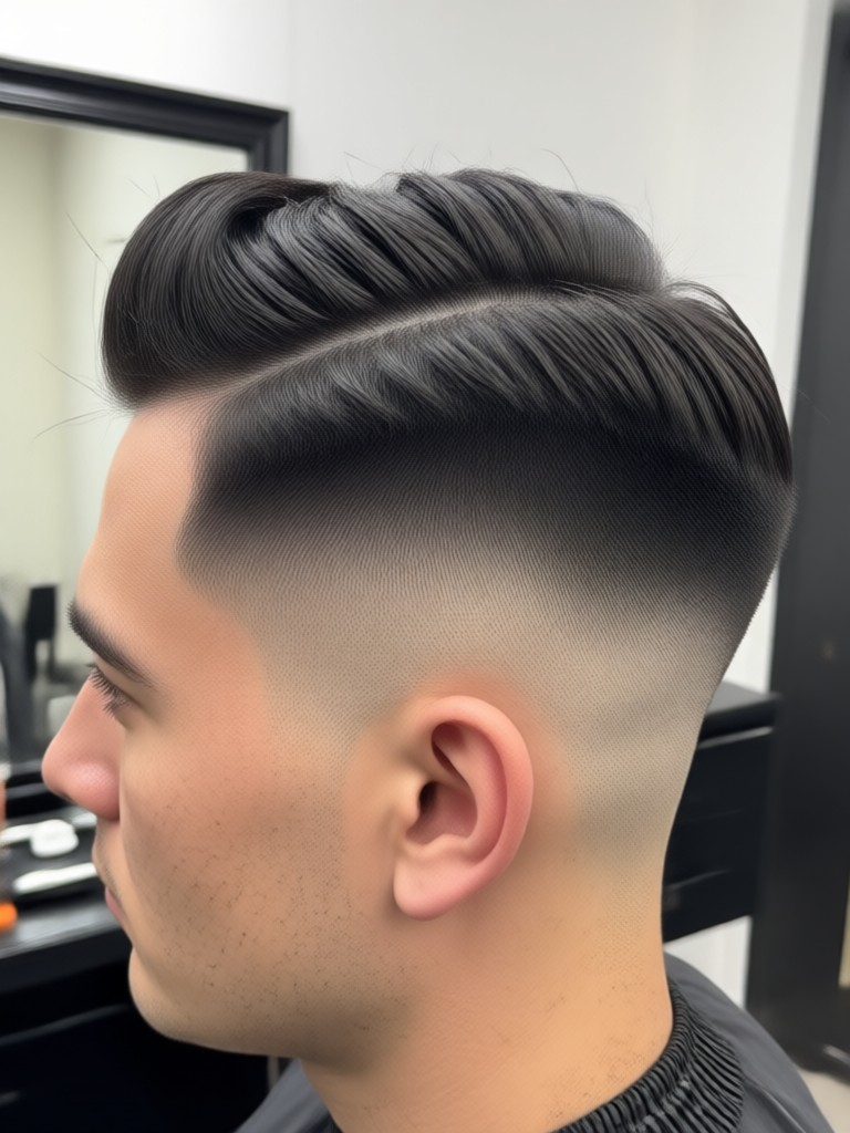 AI generated taper fade with hair color change