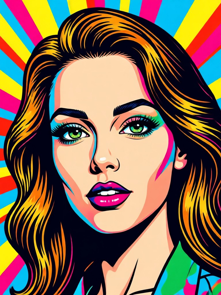 Black and white pop art with bold graphic lines