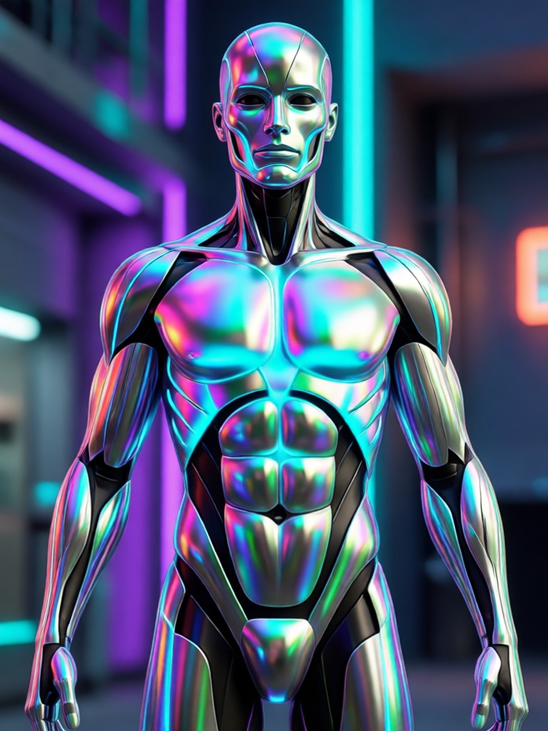AI transformed person with superhero physique