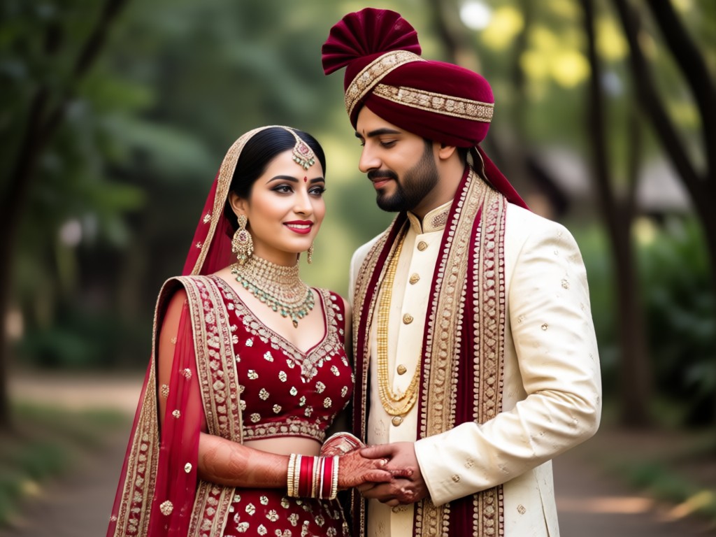 Before and after AI lehenga sherwani transformation