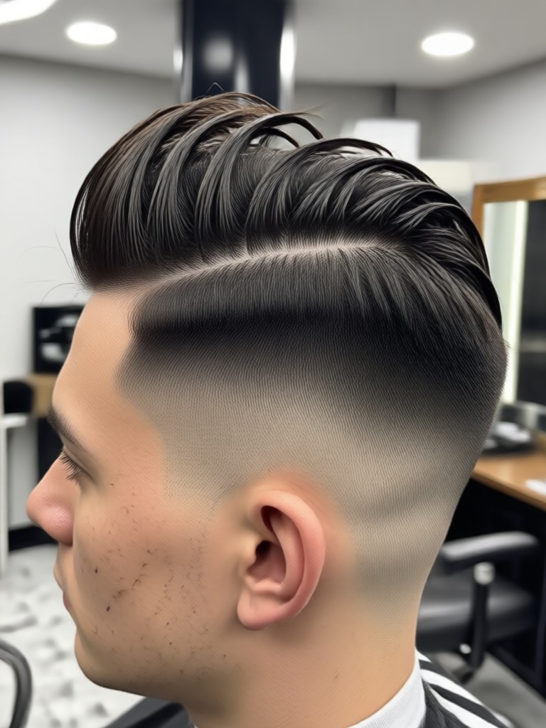 Taper fade on bald fade style AI preview