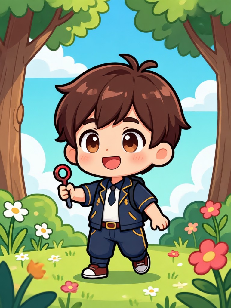 Animação de elfo chibi de fantasia