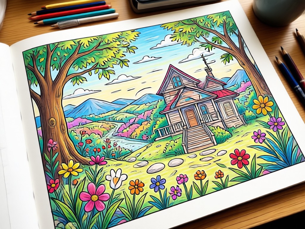 Complex and simple AI coloring pages comparison